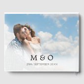 ウェディングデー2フォトモノグラムスタイリッシュタイポグラフィ ゲストブック (裏面)