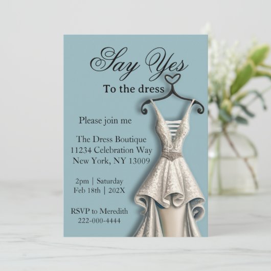 ウェディングドレスにイエス 招待状 (スタンド正面)