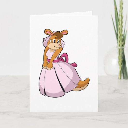 ウェディングドレスのカンガルーの花嫁 カード (正面)