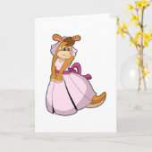 ウェディングドレスのカンガルーの花嫁 カード (黄色い花)