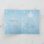 ウェディングドレスのシャンデリアと雪の結晶  ブライズメイド 招待状 (内部)
