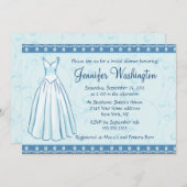 ウェディングドレスのブライダルシャワーのパーティー5x7の招待 招待状 (正面/裏面)