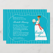 ウェディングドレスのブライダルシャワーの招待状 招待状 (正面/裏面)