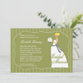 ウェディングドレスのブライダルシャワーの招待状 招待状 (スタンド正面)