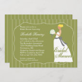 ウェディングドレスのブライダルシャワーの招待状 招待状 (正面/裏面)