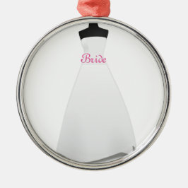 ウェディングドレスの花嫁クリスマスオーナメント メタルオーナメント