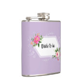 ウェディングドレスを着る花嫁の水彩花イラストのプリンセスシャワー フラスク (右)