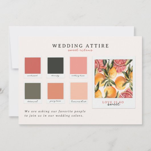 ウェディングドレス | オレンジ色の色調 招待状 (正面)