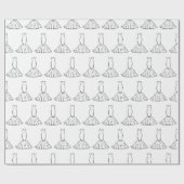 ウェディングドレス ギフト包装 白 無地 ラッピングペーパー (フラット)