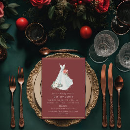 ウェディングドレス クリスマス ホリデー ブライダルシャワー 招待状