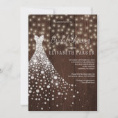 ウェディングドレス バーンウッド ラスティック ブライダルシャワー 招待状 (正面)