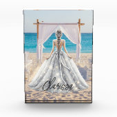 ウェディングドレス ビーチウェディング 花嫁 ウェディングドレス おしゃれ フォトブロック (正面)