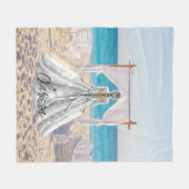 ウェディングドレス ビーチウェディング 花嫁 結婚式 ワンピース 高級 フリースブランケット (正面(横))