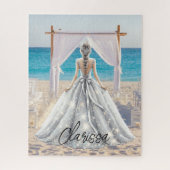 ウェディングドレス ビーチウェディング 花嫁 美しいドレス 結婚式 ジグソーパズル (縦)