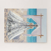 ウェディングドレス ビーチウェディング 花嫁 高級ドレス ブライダル ジグソーパズル (横)