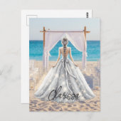 ウェディングドレス ビーチウェディング 花嫁 高級ドレス ブライダル ポストカード (正面/裏面)