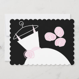 ウェディングドレス ピンクの結婚式前祝い 黒 パステル 招待状