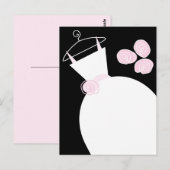 ウェディングドレス ピンク ブラック パステル ポストカード (正面/裏面)