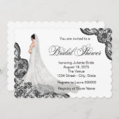 ウェディングドレス ブライズシャワー 招待状 (正面/裏面)