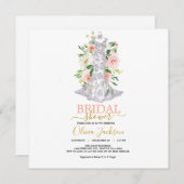 ウェディングドレス ブライダルシャワー 招待状 (正面/裏面)