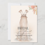 ウェディングドレス 秋 花嫁のシャワー フラワー ブライズメイド 招待状 (正面)