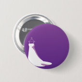 ウェディングドレス: 紫色で美化して下さい 缶バッジ (正面&裏面)