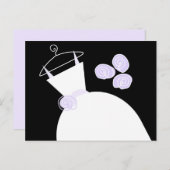 ウェディングドレス 紫 黒 パステル 横 ポストカード (正面/裏面)