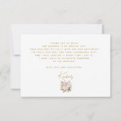 ウェディングドレス 花嫁のシャワー 黒髪 フラワー ブライズマイドレス サンキューカード (裏面)