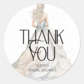 ウェディングドレス 花嫁 ブライダルシャワー お礼 ラウンドシール (正面)