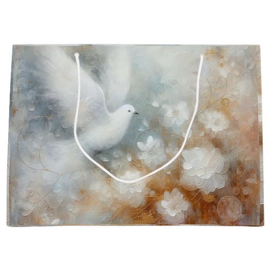 ウェディングドーブフラル ラージペーパーバッグ (正面)