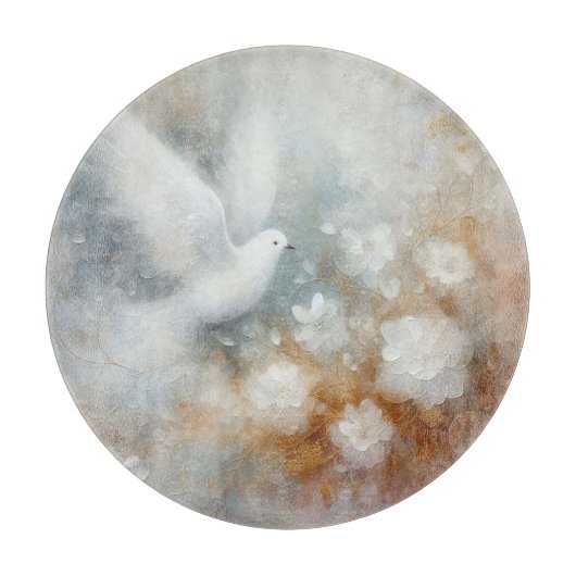 ウェディングドーブ フローラル カッティングボード (正面)