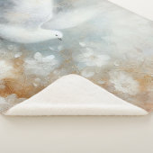 ウェディングドーブ フローラル シェルパ ブランケット (3/4)