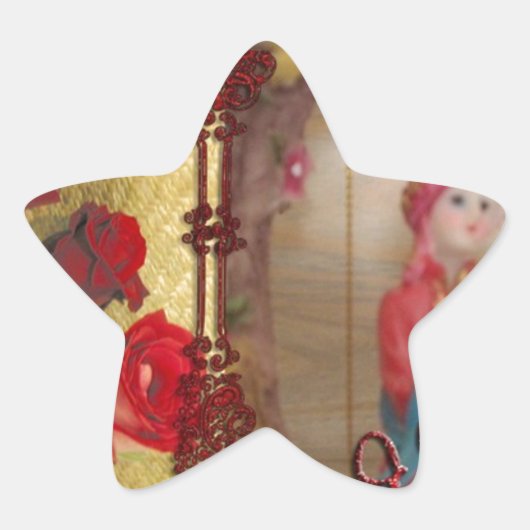 ウェディングドール・ポートレート・グラフィック・アート・プリント 星シール (正面)