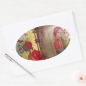 ウェディングドール・ポートレート・グラフィック・アート・プリント 楕円形シール (封筒)