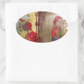 ウェディングドール・ポートレート・グラフィック・アート・プリント 楕円形シール (バッグ)