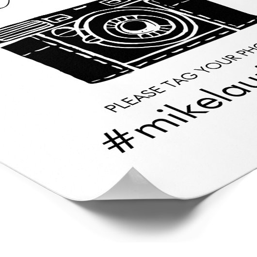 ウェディングハッシュタグで写真にタグを付ける ポスター (角)