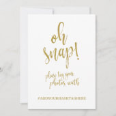 ウェディングハッシュタグ グリッター ゴールド お手頃 サイン (正面)