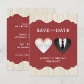 ウェディングハーツ - ユニークな結婚式の招待状（Save the Date） セーブザデート (正面/裏面)