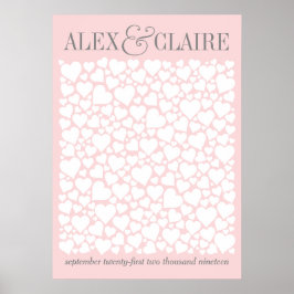 ウェディングハート ゲストブックポスター - お好きな色をお選びください ポスター