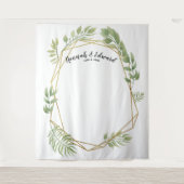 ウェディングバックドロップ, フォトプロップ, オーダーメイドジオメトリック タペストリー (正面)