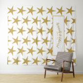 ウェディングバックドロップ, フォトプロップ, オーダーメイド ゴールド&ホワイト タペストリー (インサイチュ(横))