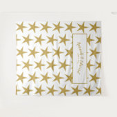 ウェディングバックドロップ, フォトプロップ, オーダーメイド ゴールド&ホワイト タペストリー (正面(横))