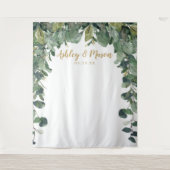 ウェディングバックドロップ - ユーカリ - フォトブース タペストリー (正面)