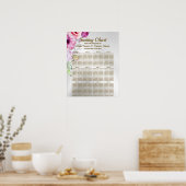 ウェディングパカラフルーティンクフローラシルバーエレガント ポスター (キッチン)