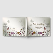 ウェディングパカラフルーティーンガーデンフラワーチョウ ゲストブック (全面)