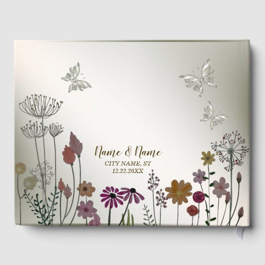 ウェディングパカラフルーティーンガーデンフラワーチョウ ゲストブック (裏面)