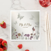 ウェディングパカラフルーティーンガーデンフラワーチョウ スタンダードランチョンナプキン (インサイチュ)