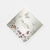 ウェディングパカラフルーティーンガーデンフラワーチョウ スタンダードランチョンナプキン (角)