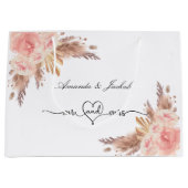 ウェディングパンパスグラス ブッシュピンク フローラル ローズ ラージペーパーバッグ (正面)