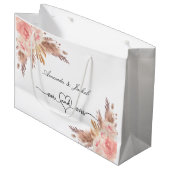 ウェディングパンパスグラス ブッシュピンク フローラル ローズ ラージペーパーバッグ (正面アングル)